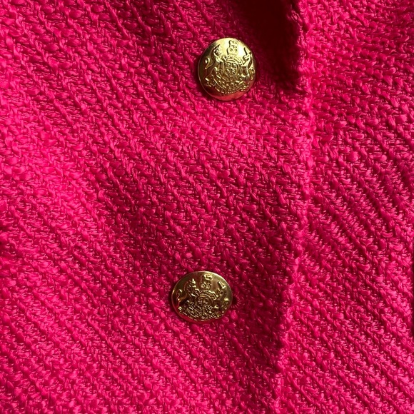 J. Crew Pink Petite Schoolboy Blazer NWT Gold Buttons & Striped Inside Lining - Picture 5 of 7